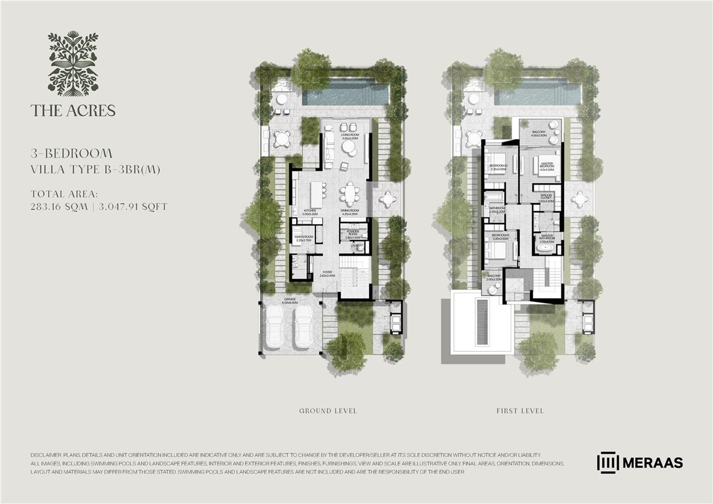 Type B-3BR(M) floor plan